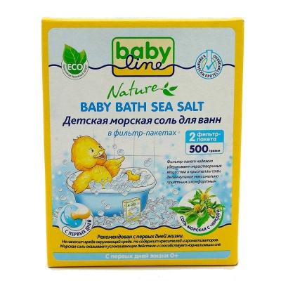 Детская морская соль для ванн с чередой 500 гр Babyline DN84